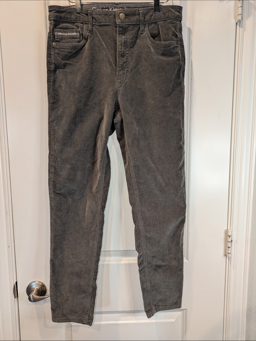 Calvin Klein Jeans High Rise Ankle Skinny Corduroy Pants Gray Size 31